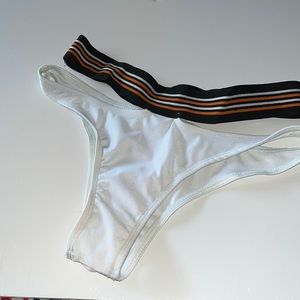 White Cut Out Bikini Bottom